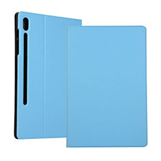Coque Portefeuille Livre Cuir Etui Clapet pour Samsung Galaxy Tab S6 10.5 SM-T860 Bleu Ciel