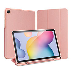 Coque Portefeuille Livre Cuir Etui Clapet pour Samsung Galaxy Tab S6 Lite 10.4 SM-P610 Or Rose