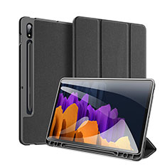 Coque Portefeuille Livre Cuir Etui Clapet pour Samsung Galaxy Tab S7 Plus 12.4 Wi-Fi SM-T970 Noir