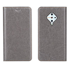 Coque Portefeuille Livre Cuir Etui Clapet pour Vivo X50 Lite Gris