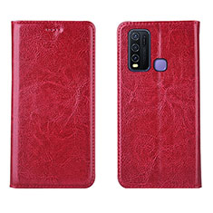 Coque Portefeuille Livre Cuir Etui Clapet pour Vivo Y50 Rouge