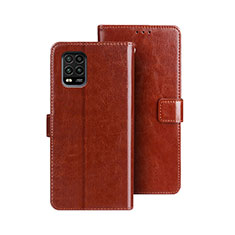 Coque Portefeuille Livre Cuir Etui Clapet pour Xiaomi Mi 10 Lite Marron