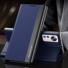 Coque Portefeuille Livre Cuir Etui Clapet pour Xiaomi Mi 12 5G Bleu