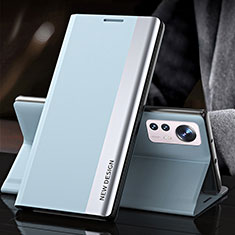 Coque Portefeuille Livre Cuir Etui Clapet pour Xiaomi Mi 12 Pro 5G Bleu Clair