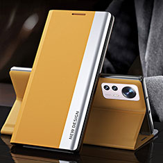 Coque Portefeuille Livre Cuir Etui Clapet pour Xiaomi Mi 12X 5G Jaune