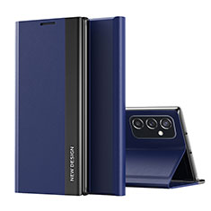 Coque Portefeuille Livre Cuir Etui Clapet Q01H pour Samsung Galaxy M52 5G Bleu
