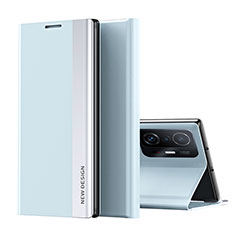 Coque Portefeuille Livre Cuir Etui Clapet Q01H pour Xiaomi Mi 11T Pro 5G Bleu Ciel
