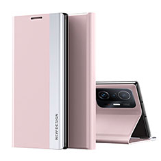 Coque Portefeuille Livre Cuir Etui Clapet Q01H pour Xiaomi Mi 11T Pro 5G Or Rose