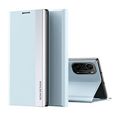Coque Portefeuille Livre Cuir Etui Clapet Q01H pour Xiaomi Mi 11X Pro 5G Bleu Ciel