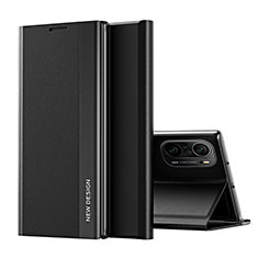 Coque Portefeuille Livre Cuir Etui Clapet Q01H pour Xiaomi Poco F3 5G Noir