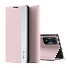 Coque Portefeuille Livre Cuir Etui Clapet Q01H pour Xiaomi Poco F4 GT 5G Or Rose