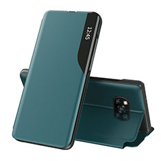 Coque Portefeuille Livre Cuir Etui Clapet Q01H pour Xiaomi Poco X3 Pro Vert