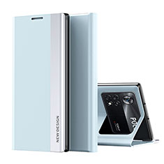 Coque Portefeuille Livre Cuir Etui Clapet Q01H pour Xiaomi Poco X4 Pro 5G Bleu Ciel