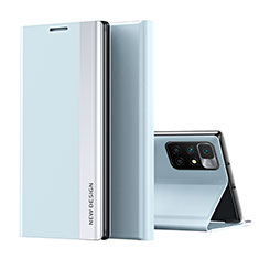 Coque Portefeuille Livre Cuir Etui Clapet Q01H pour Xiaomi Redmi 10 4G Bleu Ciel