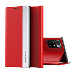 Coque Portefeuille Livre Cuir Etui Clapet Q01H pour Xiaomi Redmi 10 4G Rouge