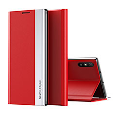 Coque Portefeuille Livre Cuir Etui Clapet Q01H pour Xiaomi Redmi 9A Rouge