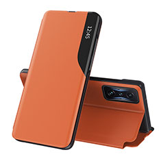 Coque Portefeuille Livre Cuir Etui Clapet Q02H pour Xiaomi Poco F4 GT 5G Orange