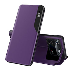 Coque Portefeuille Livre Cuir Etui Clapet Q02H pour Xiaomi Poco X4 Pro 5G Violet