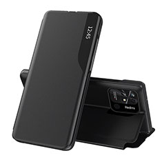 Coque Portefeuille Livre Cuir Etui Clapet Q02H pour Xiaomi Redmi 10 Power Noir