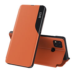Coque Portefeuille Livre Cuir Etui Clapet Q02H pour Xiaomi Redmi 9 India Orange