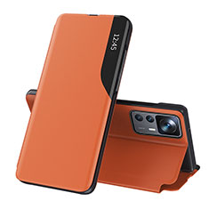 Coque Portefeuille Livre Cuir Etui Clapet Q02H pour Xiaomi Redmi K50 Ultra 5G Orange