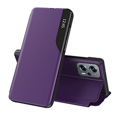 Coque Portefeuille Livre Cuir Etui Clapet Q02H pour Xiaomi Redmi K50i 5G Violet