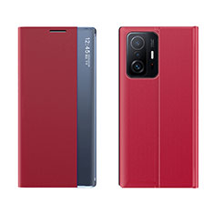 Coque Portefeuille Livre Cuir Etui Clapet Q04H pour Xiaomi Mi 11T Pro 5G Rouge