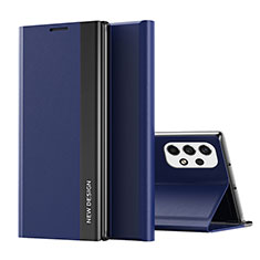 Coque Portefeuille Livre Cuir Etui Clapet QH1 pour Samsung Galaxy A33 5G Bleu