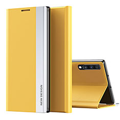 Coque Portefeuille Livre Cuir Etui Clapet QH1 pour Samsung Galaxy A70S Jaune