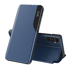 Coque Portefeuille Livre Cuir Etui Clapet QH1 pour Samsung Galaxy Jump3 5G Bleu