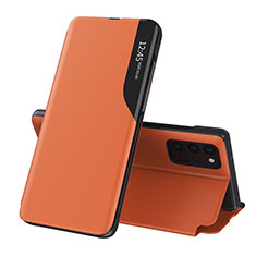 Coque Portefeuille Livre Cuir Etui Clapet QH1 pour Samsung Galaxy Quantum2 5G Orange
