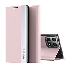 Coque Portefeuille Livre Cuir Etui Clapet QH2 pour Huawei Honor X30i Or Rose