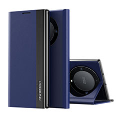 Coque Portefeuille Livre Cuir Etui Clapet QH2 pour Huawei Honor X9a 5G Bleu