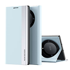 Coque Portefeuille Livre Cuir Etui Clapet QH2 pour Huawei Honor X9a 5G Bleu Ciel