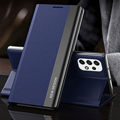 Coque Portefeuille Livre Cuir Etui Clapet QH2 pour Samsung Galaxy A23 5G Bleu