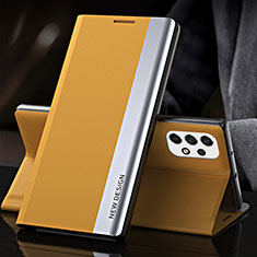 Coque Portefeuille Livre Cuir Etui Clapet QH2 pour Samsung Galaxy A33 5G Jaune