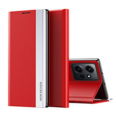 Coque Portefeuille Livre Cuir Etui Clapet QH2 pour Xiaomi Redmi Note 12 4G Rouge