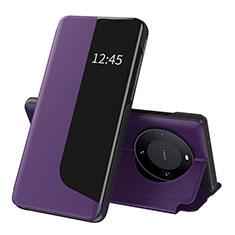 Coque Portefeuille Livre Cuir Etui Clapet QH3 pour Huawei Mate 60 Pro Violet