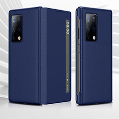 Coque Portefeuille Livre Cuir Etui Clapet QK2 pour Huawei Mate X2 Bleu