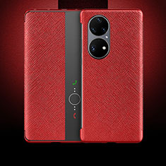 Coque Portefeuille Livre Cuir Etui Clapet QK2 pour Huawei P50 Rouge