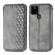 Coque Portefeuille Livre Cuir Etui Clapet S01D pour Google Pixel 5a 5G Gris