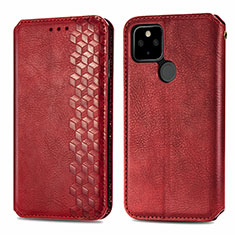 Coque Portefeuille Livre Cuir Etui Clapet S01D pour Google Pixel 5a 5G Rouge