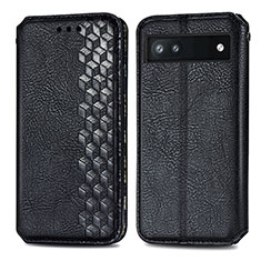 Coque Portefeuille Livre Cuir Etui Clapet S01D pour Google Pixel 6a 5G Noir