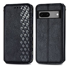 Coque Portefeuille Livre Cuir Etui Clapet S01D pour Google Pixel 7 5G Noir