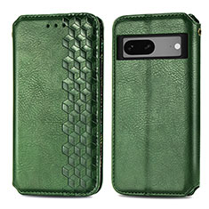 Coque Portefeuille Livre Cuir Etui Clapet S01D pour Google Pixel 7 5G Vert