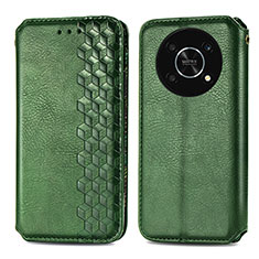 Coque Portefeuille Livre Cuir Etui Clapet S01D pour Huawei Enjoy 50 Pro Vert