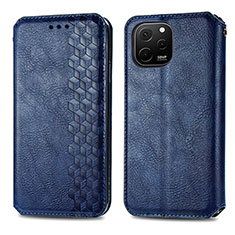 Coque Portefeuille Livre Cuir Etui Clapet S01D pour Huawei Enjoy 50z Bleu