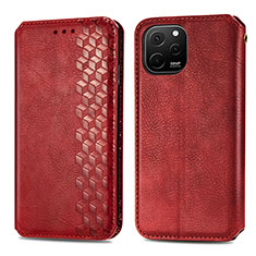 Coque Portefeuille Livre Cuir Etui Clapet S01D pour Huawei Enjoy 50z Rouge