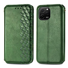 Coque Portefeuille Livre Cuir Etui Clapet S01D pour Huawei Enjoy 50z Vert