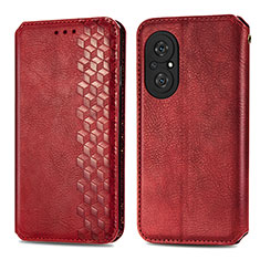 Coque Portefeuille Livre Cuir Etui Clapet S01D pour Huawei Honor 50 SE 5G Rouge